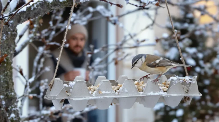 Ne jetez plus vos vieilles boîtes d’œufs : au jardin, elles attirent les oiseaux tout l’hiver